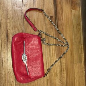 Coach Pink and Gold Crossbody Bag with Chain Strap